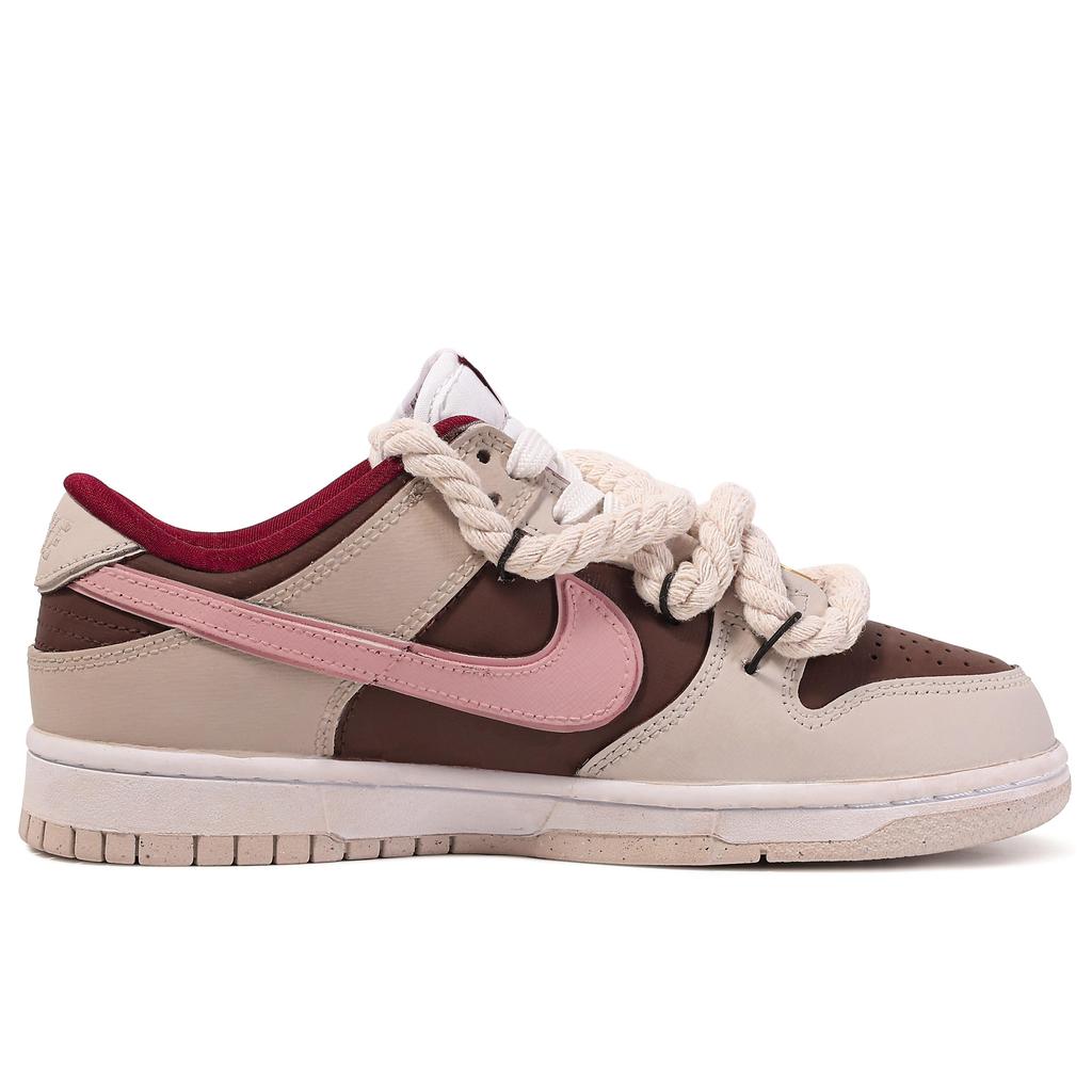 Nike Кроссовки Dunk Low Skateboard Shoes Женские Бежевый Коричневый Розовый DV1160-100(КомандаМ-)