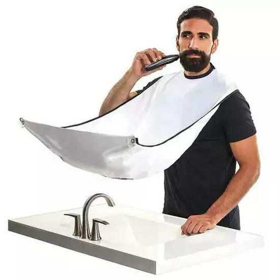 Men's Beard Shaving Bib with Suction Cups for Grooming and Styling