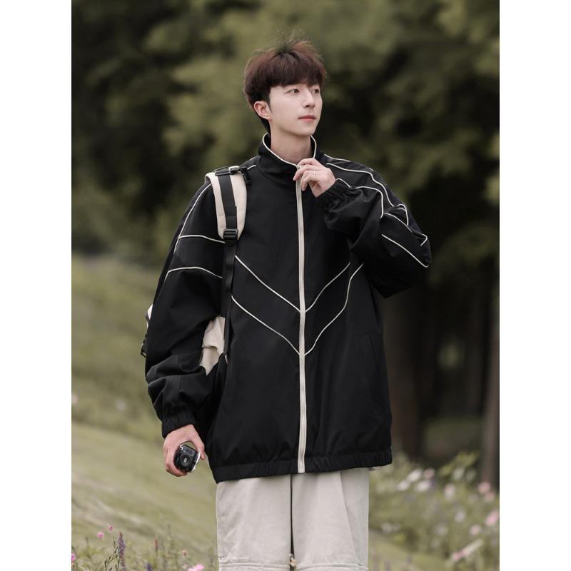 Осенняя куртка куртка Высококачественная модная куртка мужская стойка воротник кардиган мода повседневная