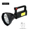 Power Searchlight For Fishing Lantern Camping LED Lithium Battery Working Spotlight Flashlight 4 Led USB Rechargeable Lantern