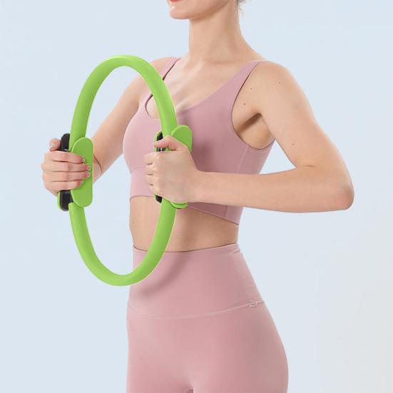 Women Pilates Ring with Non-slip Grip Handles Leg Toning Inner Thigh Pelvic Floor Exercise Yoga Circle Home Gym Fitness Equipment