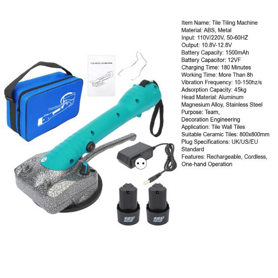 Беспроводной инструмент для укладки плитки, вибрационная машина, машина для укладки пола с присоской, вибратор для плитки, ручной инструмент для выравнивания плитки, 1500 мАч
