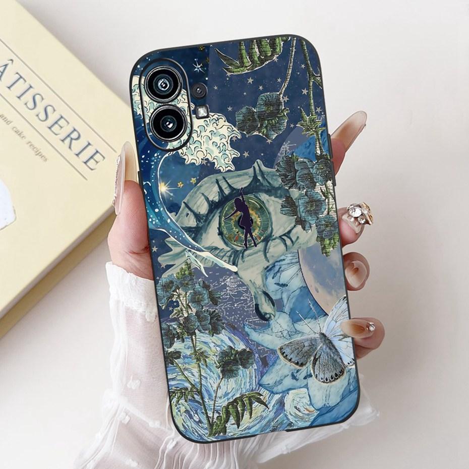 Модный Чехол-Картина Для Nothing Phone (1) Черный Мягкий Силиконовый Чехол Для Nothing Phone One Phone1 Чехлы Бамперы