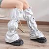 Japanese Women Sweet Girl Leg Warmer Long Socks Harajuku Punk Drawstring Holographic Leg Cover with Adjustable Length