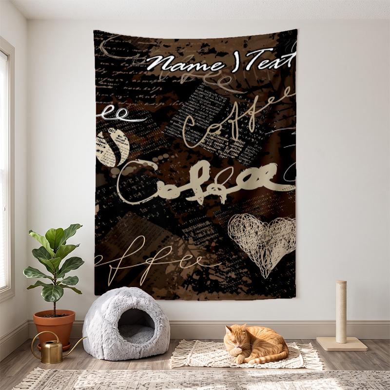 Cozy Coffee (23) Customizable name decorative wall tapestry ideal choice for wall decor in bedrooms living rooms dorms and home