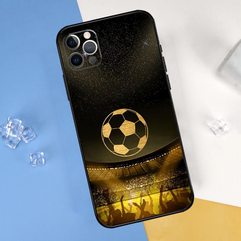 Football Soccer Ball Phone Case For iPhone 16 Pro Max 12 13 Mini 11 14 15 Pro Max XR 16 15 Plus 16e Cover Shell