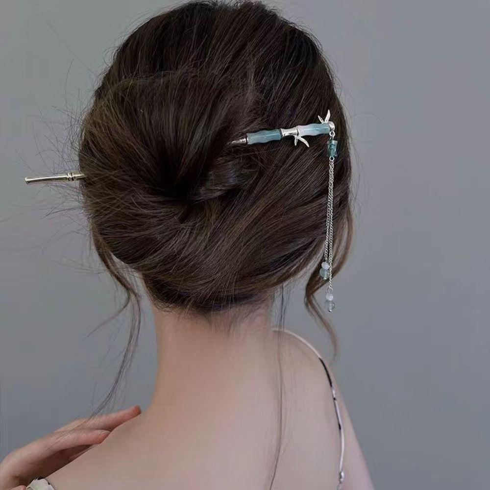 Ancient Style Tassel For Girl Metal Hairpin Chinese Style Headwear Hair Stick Hanfu Hair Fork