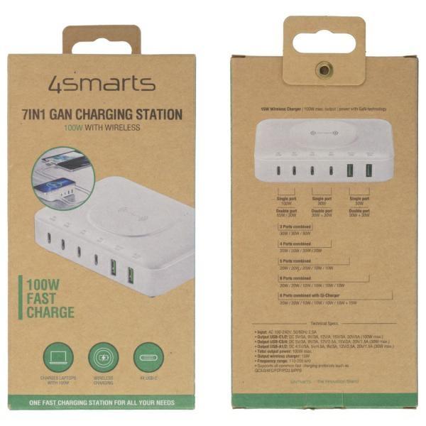 Ładowarka sieciowa 100W 4smarts Bezprzewodowa Biała