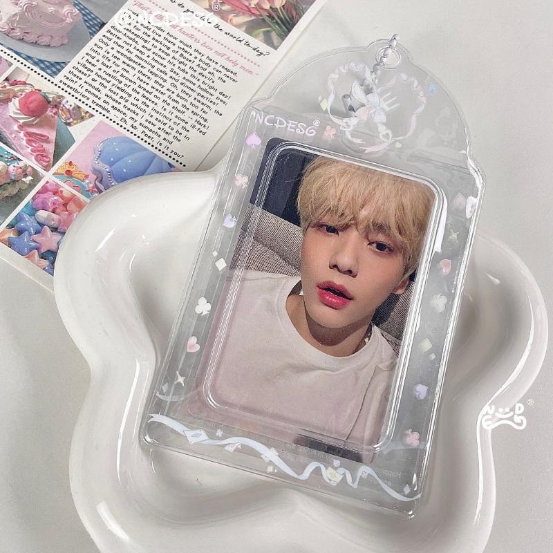 Original Design Summer Cheery Smoothie PVC Picture Frames with Chain Cute Ice Cream Photocard Holder for 3 Inch Kpop Card 2025