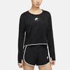 Nike Футболка с длинным рукавом Air Reflective Logo Running, женские топы, черный цвет CJ1883-010