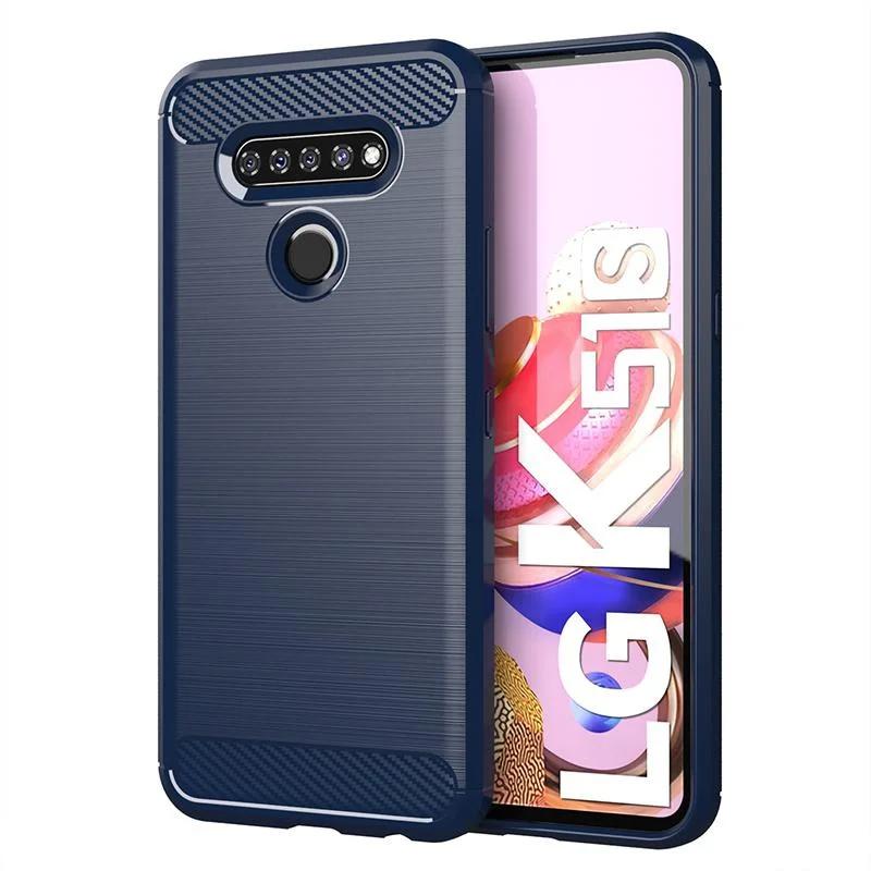 Чехол из ТПУ с текстурой из углеродного волокна для LG K92 K22 K42 K52 K62 K51S K61S Velvet Stylo 6 5 V60 V50 ThinQ, противоударный защитный чехол для бизнеса с полной защитой
