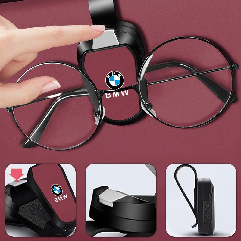 IQJD2 Car Sun Visor Glasses Holder Organizer Anti-Slip Eyewear Clip for BMW 2 5 6 7 Series F20 G20 G30 X1 X3 X4 X5 X6 F15 G05 Sticker