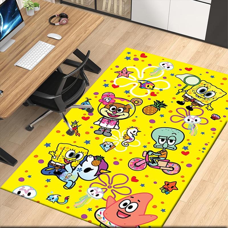 SpongeBob SquarePants Printed Carpet, for Office Chair Living Room Bedroom Kitchen Room Decor Gifts.