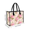 Floral Print Canvas Tote Bag Large Capacity Daily Carry Handbag for Shopping Travel Casual Use