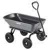 Garden Dump Cart, 181 kg Poly Dump Cart, Garden Carts Dumps Wagon with 90° Quick-Dumps Mechanism, 180° Swivel Wheels, 270° Flexible Rotating Bearings,