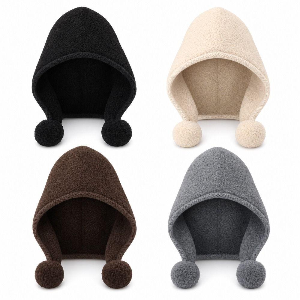 Keep Warm Pom Pom Hat Plush Warm Ear Protection Cap New Versatile Fisherman Hat Autumn Winter