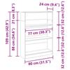 Bookshelf White 80 x 24 x 109 cm Engineered Wood