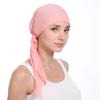 Новый эластичный хлопковый однотонный платок-обертывание на голову Шляпы мусульманский тюрбан боннет для женщин Внутренняя шапка-хиджаб модный женский тюрбан шапки