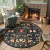 Круглый ковер для гостиной, складной, машинная стирка, персидский этнический стиль, коврики для кофейного столика, прикроватные коврики для спальни, шерстяные ковры для гардеробной