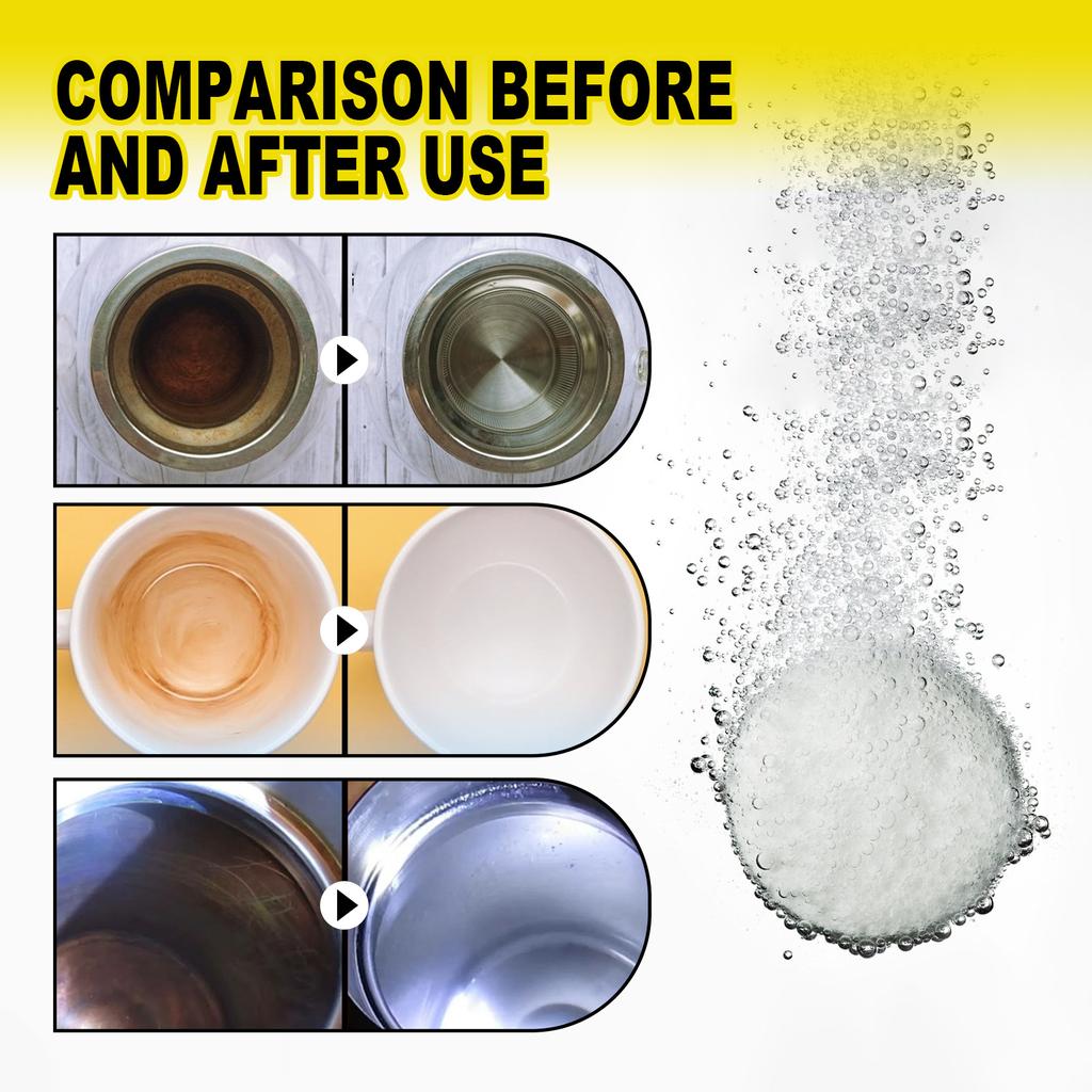 JUE-FISH Шипучие таблетки для очистки пятен от кофе для чистки чайных чашек Кофейные чашки Посуда Таблетки для чистки пятен от кофе