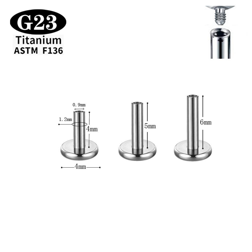 2/10/50/100 ШТ. ASTM F136 G23 Титановые Лабреты Пирсинг Губы Серьги Пирсинг Тело Внутренняя Резьба Шарик Нос Гвоздь