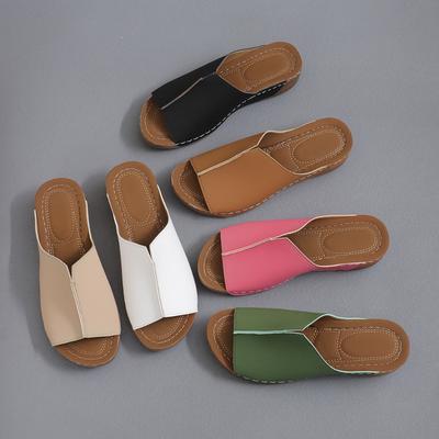 Модные новые женские босоножки на танкетке с открытым носком, белые летние модные дышащие удобные босоножки, женская обувь с пряжкой, женская обувь