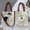 1 Pcs Women's Bag Canvas Bag Girl Student Korean Version New Versatile Canvas Bag Women's Crossbody