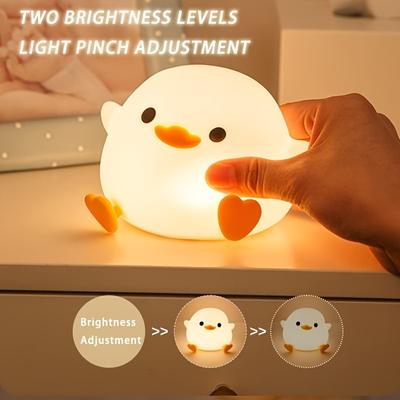 Силиконовый ночник «Милая утка» с сенсорным датчиком — USB-аккумулятор, светодиодная лампа с регулируемой яркостью для декора спальни и детской комнаты
