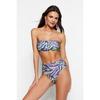 Комплект бикини с высокой талией и без бретелек с животным рисунком Tbess22bt0018