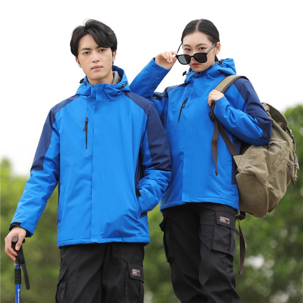 Осенне-зимние мужские и женские ветрозащитные и морозостойкие куртки из меха серебристой лисицы, парные куртки с цветными блоками, рабочая одежда для персонала на открытом воздухе