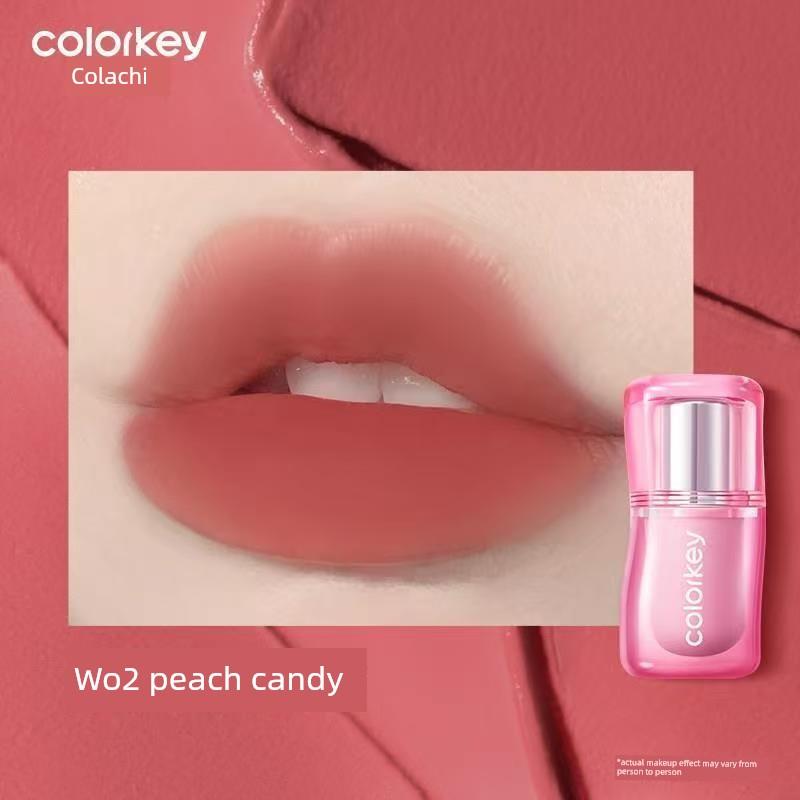Colorkey Coco Powder Mist Lip Gloss Matte Lip Mud Velvet Lipstick Non-Stick Cup Red Brown Lip Glaze