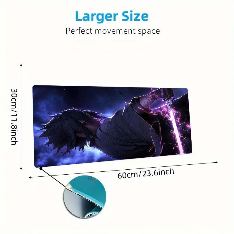 Sasuke Naruto Mouse Pad, Large Gaming Desk Mat, Non-slip XXL Mousepad for Laptop & Tablet, Mini PC Playmat with Stitched Edges