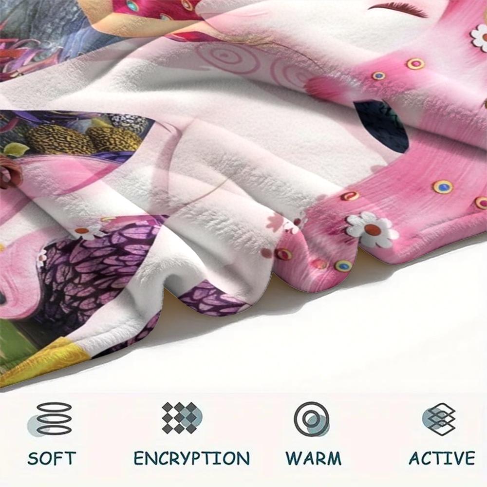 1PC Custom Name Mia and Me Patterned Flannel Blanket Suitable For All Seasons for Home Decor Warmth and Comfort Gifts Holiday Present