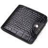 Стильное мужское портмоне в два сложения из натуральной фактурной кожи с тиснением под крокодила CANPELLINI Purse 21572 Черное