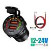 12V 24V Car Charger PD USB QC3.0 Fast Charge Socket with ON/Off Switch and Voltage Display for Car Boat Motorcycle Truck