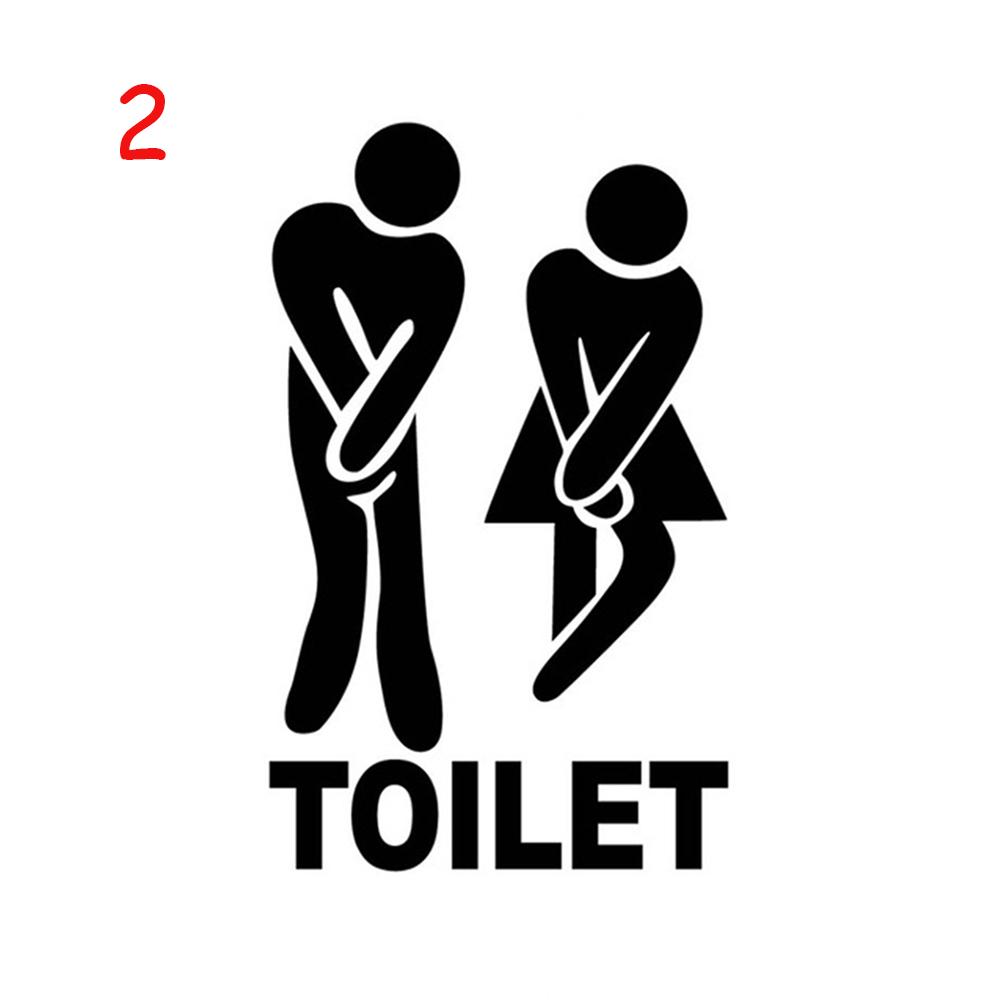 Removable 3D Toilet Entrance Sign Wall Stickers Funny Woman & Man WC Washroom Door Poster Mirror Surface Decal DIY Decor