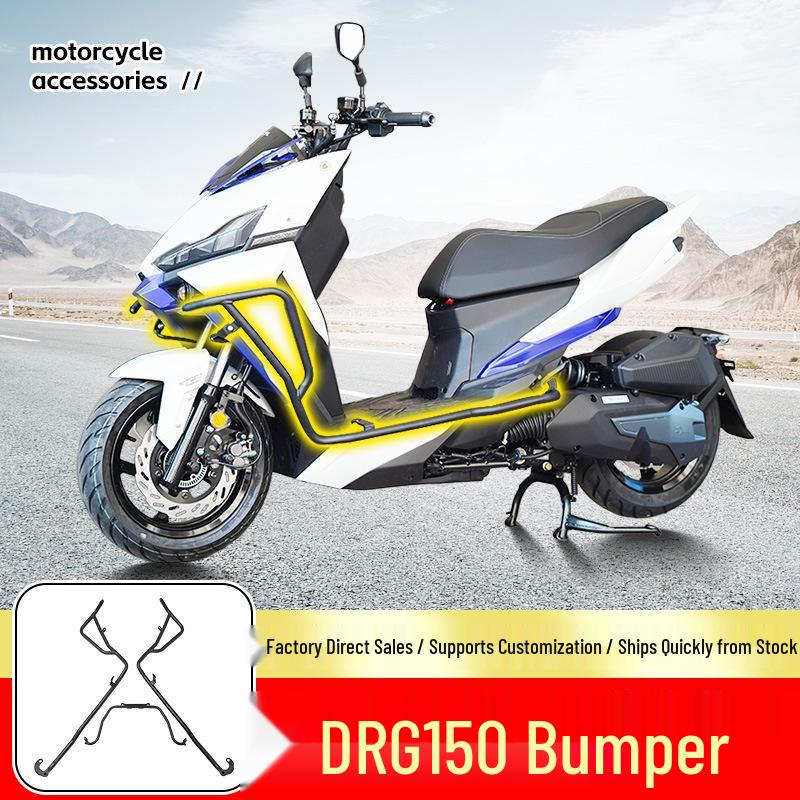 Sym DRG150 Front Bumper and Exhaust Guard: Scooter Protection Bar with Modified Accessories