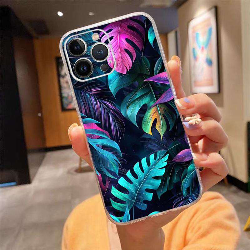 Чехол для телефона с листьями тропической пальмы Carcasa Funda Для iPhone 17 Pro Max Air 17 16 15 14 13 Pro Max 15 16 Pro 15Plus
