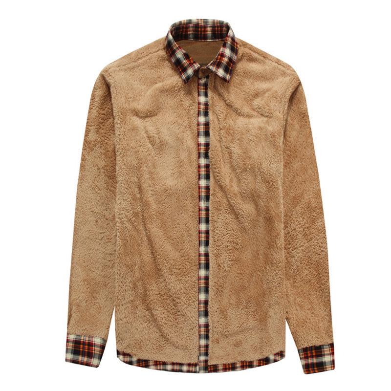 Cozy Up Men Harajuku Color Block Plaid Shirt Mens Streetwear Толстые рубашки с длинным рукавом Винтажная корейская мода Брендовая мужская одежда