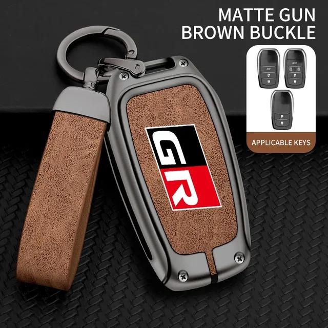 UWSY2 Auto TPU Zinc Alloy Key Case Bag For Toyota GR 86 Supra Yaris RAV4 Prius Corolla C-HR Camry Auris Car Key Chain Metal Key Shell