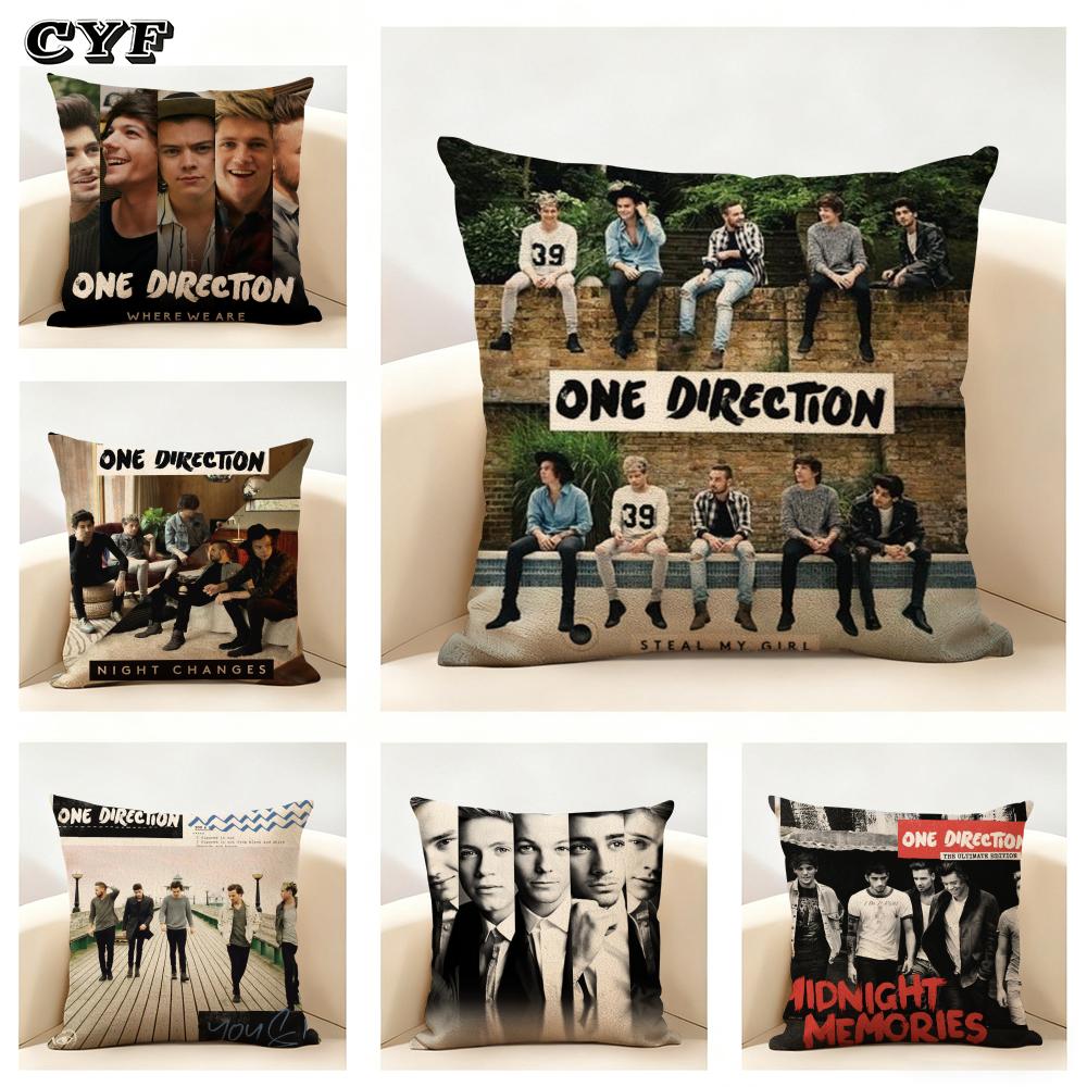 One D-D-Direction Album Cushion Household Decoration Linen Sofa Cushion Cover: Skin-Friendly & Breathable with Invisible Zipper