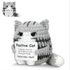 New Crochet Cat Doll Ornament Home Room Decoration Handmade Knitted Positive Energy Cat Doll With Card Christmas Party Gifts