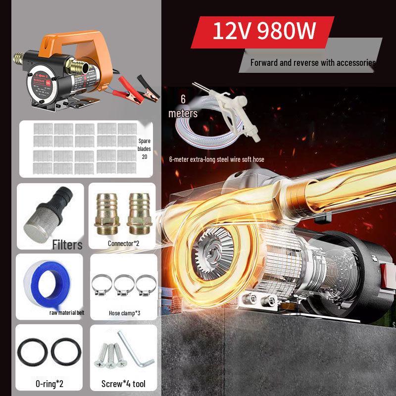 Electric Diesel Fuel & Kerosene Transfer Pump - 12V/24V/220V Self-Priming Oil Transfer Device