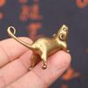 Ancient Brass Small Tea Pet Ornament Long Tail Cute Mouse Figurines Miniatures Copper Lucky Rat Study Living Room Decorations