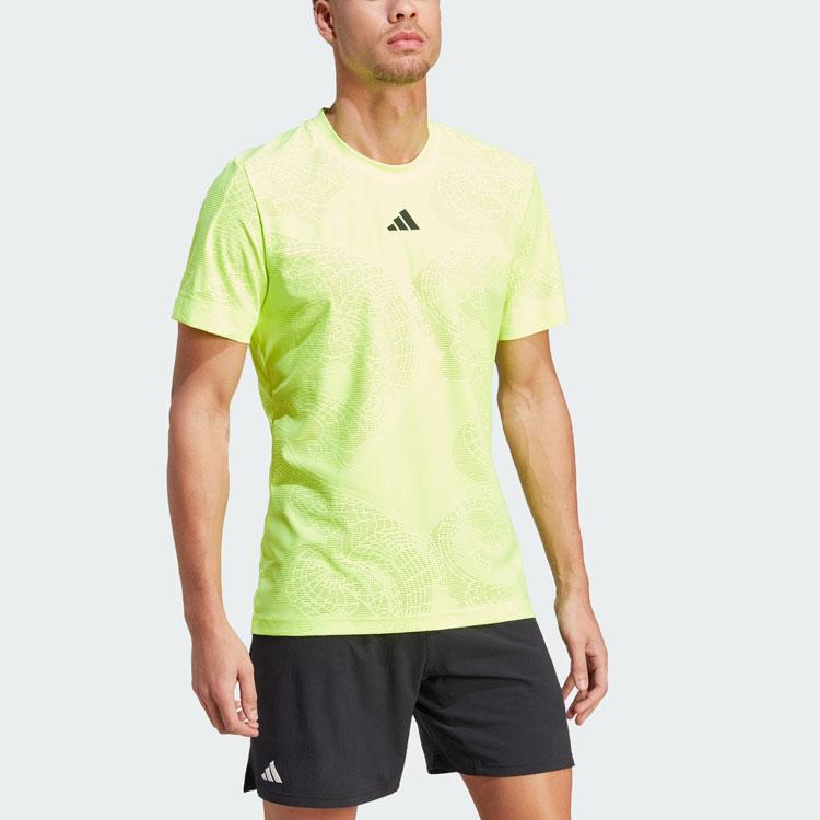 adidas Мужская теннисная футболка Aeroready Freelift Pro лимонно-желтая IK7108