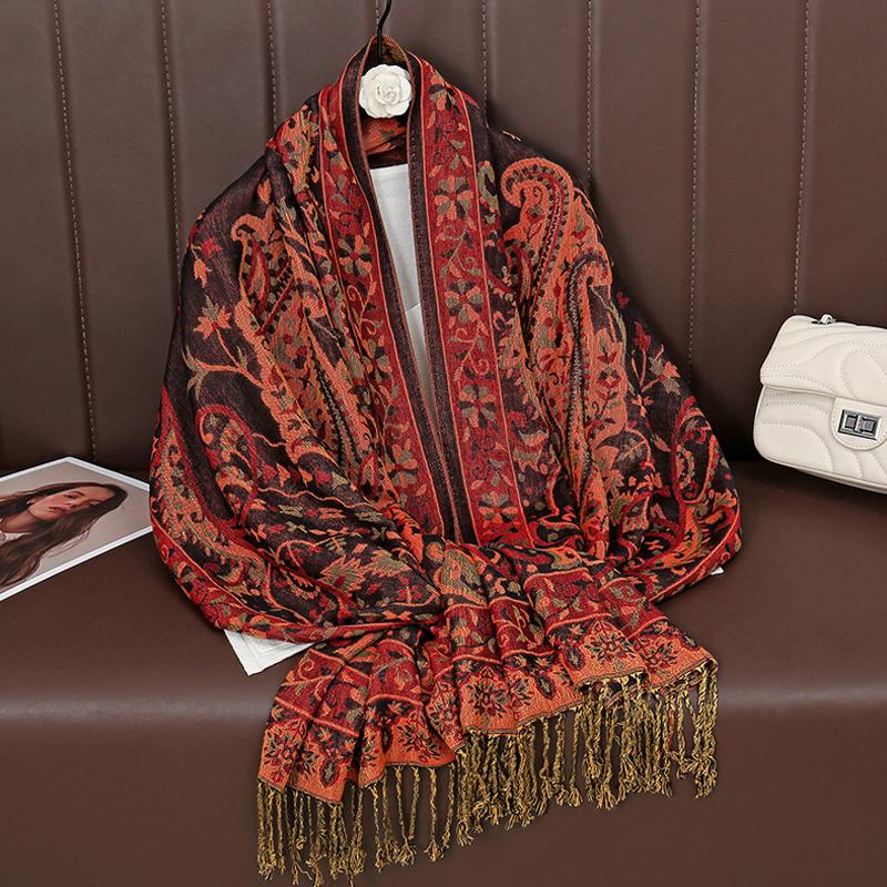 Роскошная зимняя кашемировая шаль из пашмины, женская накидка, теплые осенние шарфы с дизайнерским принтом, женские платки, хлопковые палантины, шарф