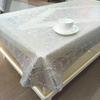 European Style PVC Gilded Table Mat Waterproof Scald Resistant Rectangular Dining Table Cloth Unwashed Plastic Coffee Table Case