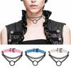 Goth Choker Necklace Faux Leather Gothic Choker Adjustable Metal O-Ring Chain Collar Cool Punk Emo Jewelry for Women Men