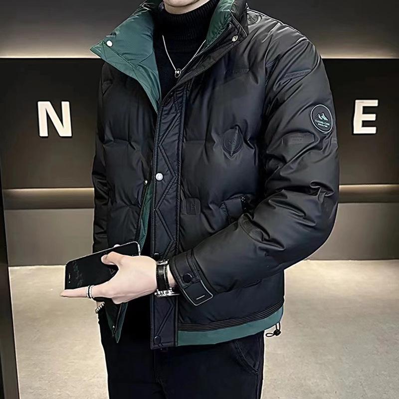Men's Down Jacket Winter Trend High-end Warm White Duck Down Patchwork Clothes Winter Men's Coat Windproof Slim Tops