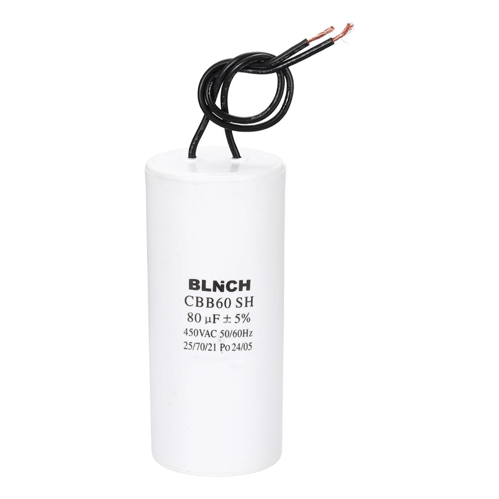 uxcell CBB60 Running Capacitor 80uF 450V 2-Wire Electric Air Compressor Motor Run Start Capacitor
